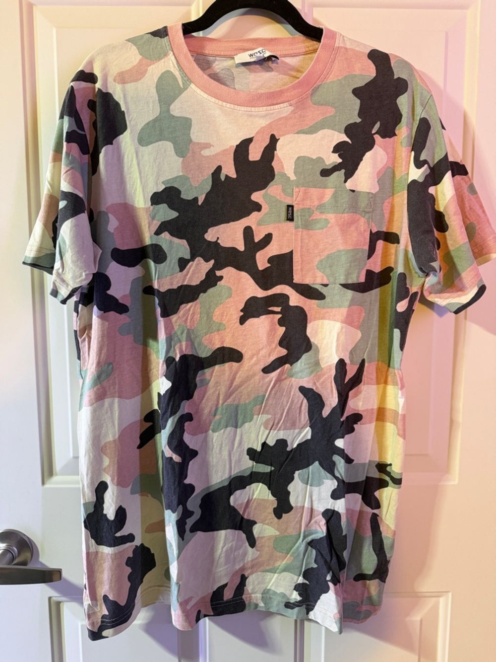 Wesc Pink Green Black Camo Tee- Large